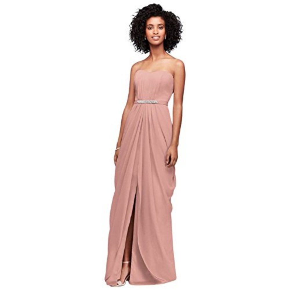 Strapless Chiffon Bridesmaid Dress w/ Swag Skirt